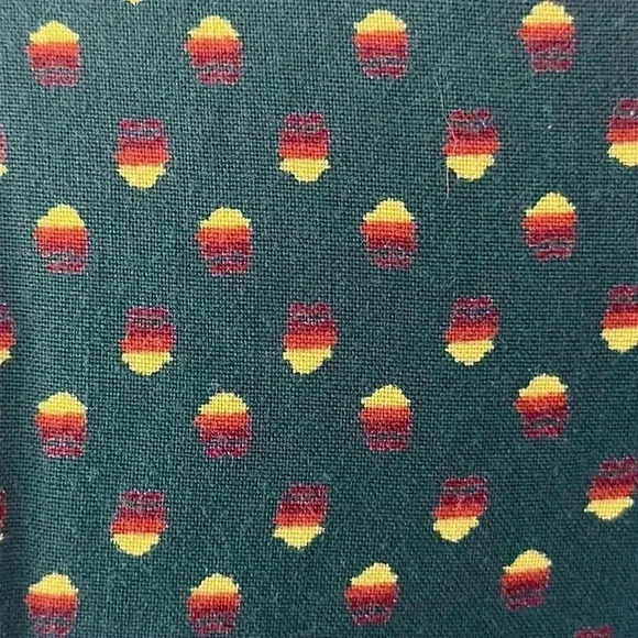 Vintage | Green Patterned Tiered Shirt Sleeve Midi Dress - Picture 6 of 8